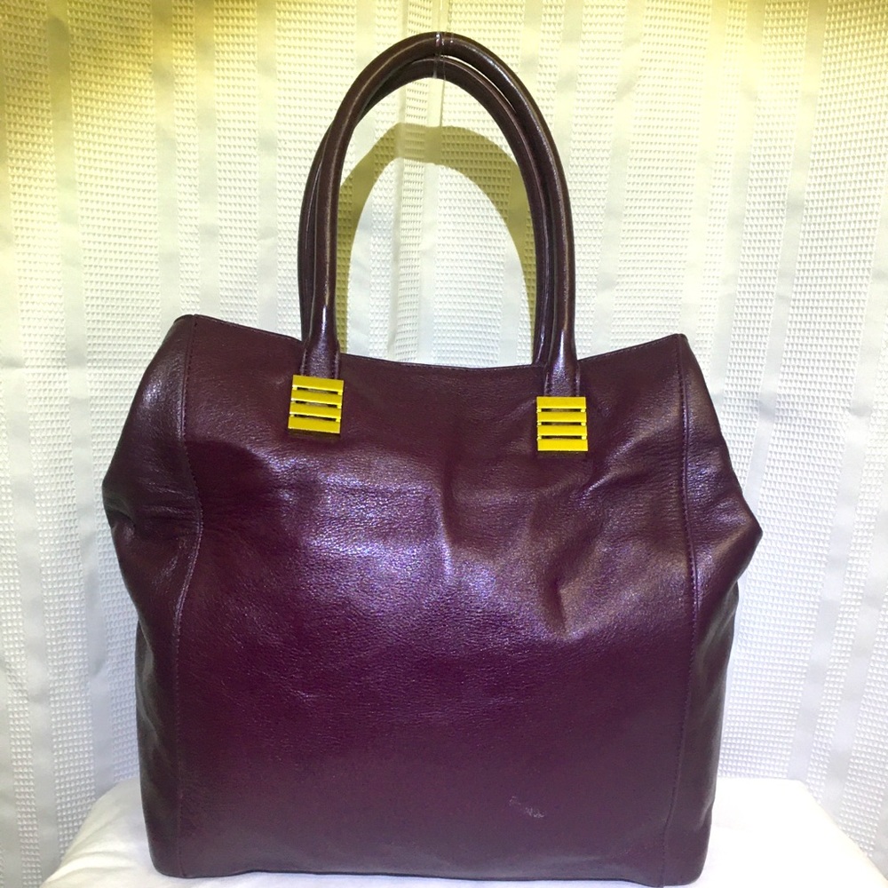 Claudia Ciuti Plum Stella Tote Genuine Leather